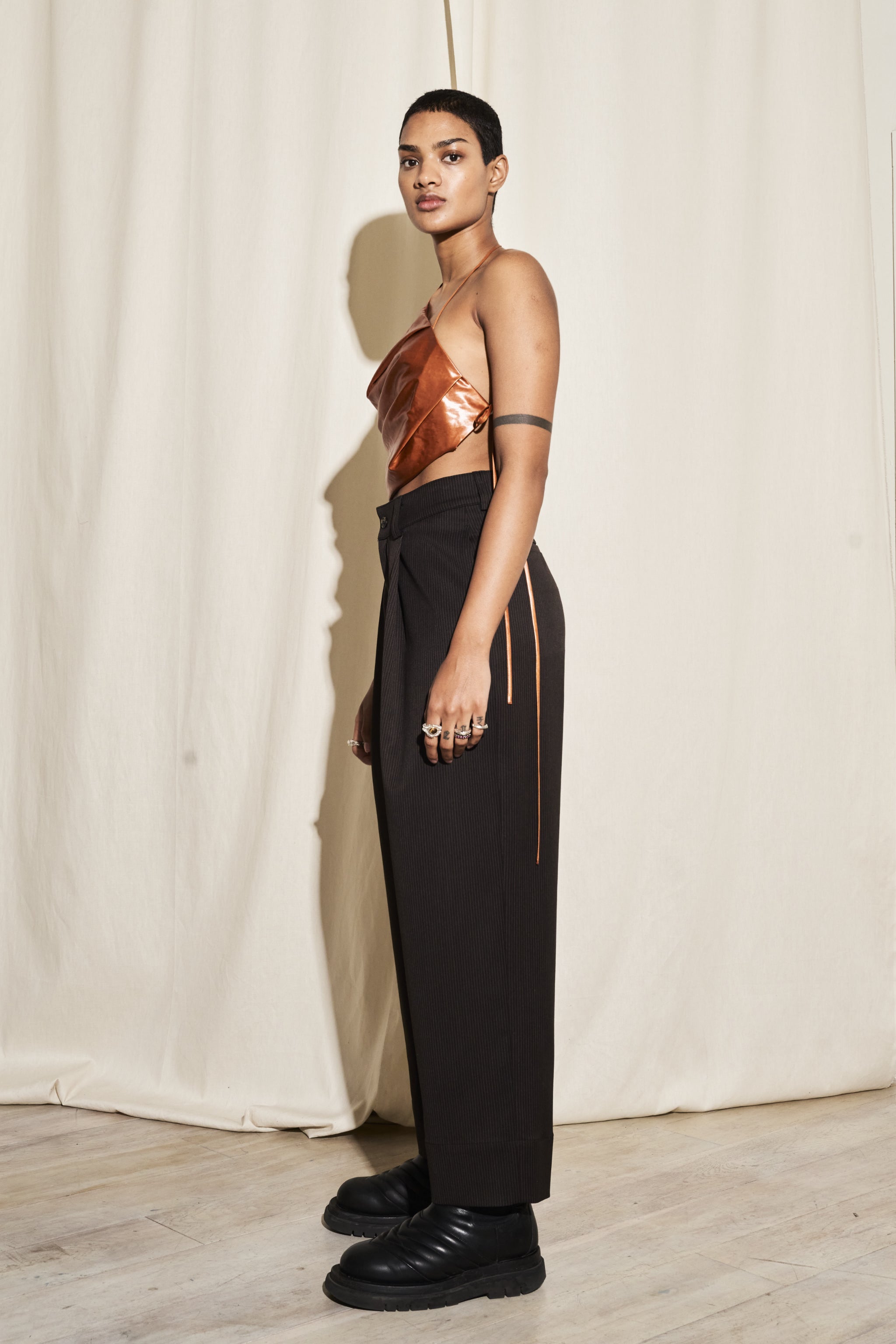 THE LUKA PANTS  IN PIN STRIPE