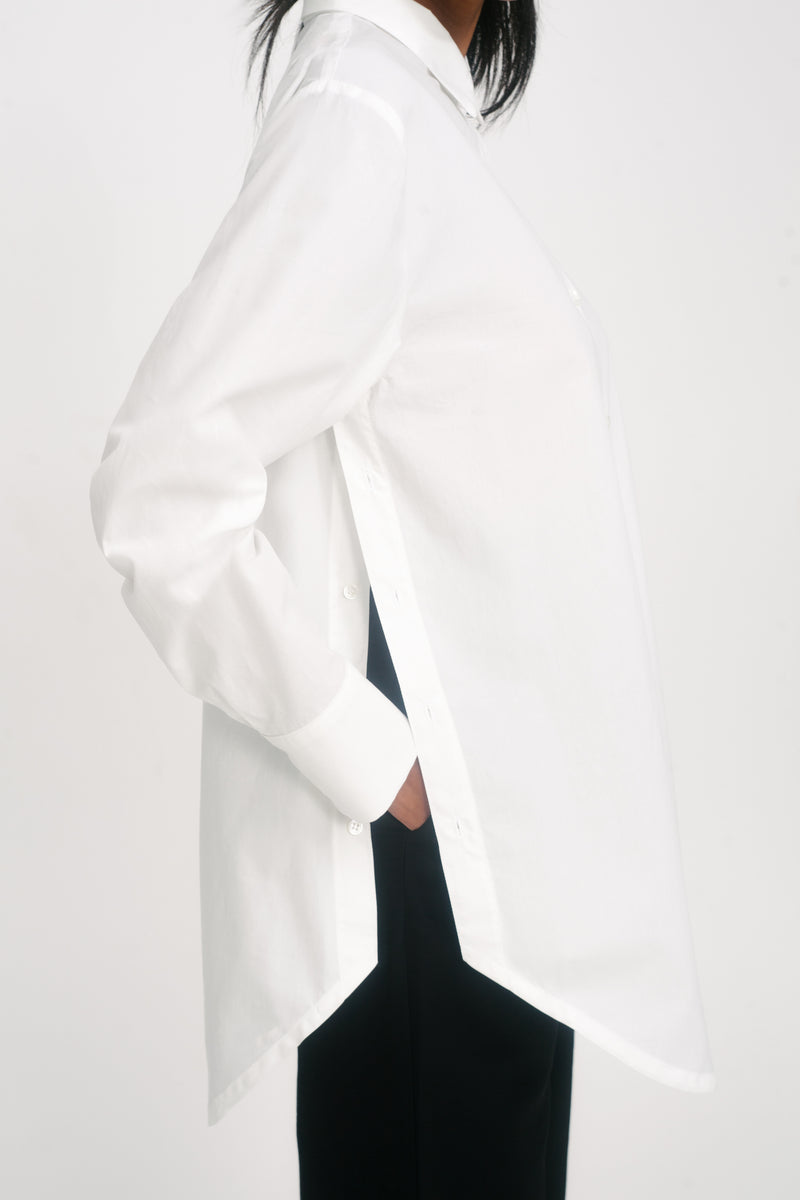 SIDE SLIT SHIRT IN WHITE