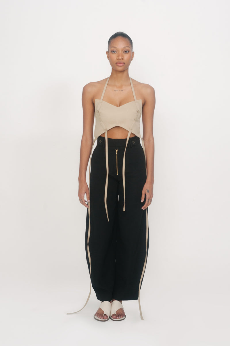 ADJUSTABLE STRING TOP IN BEIGE