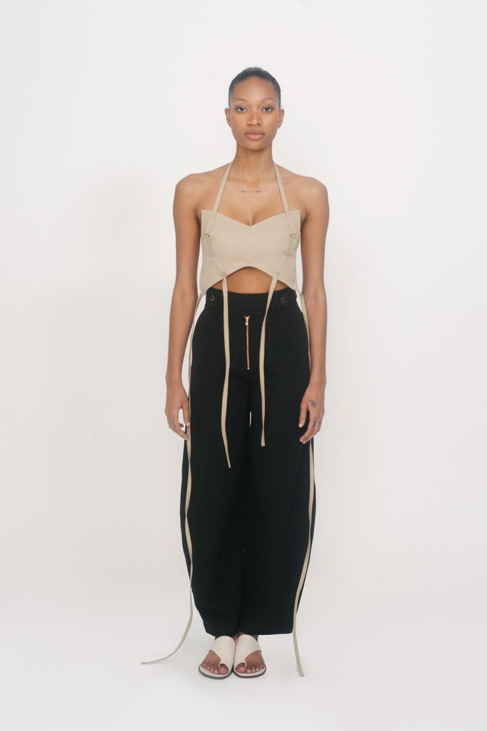 ADJUSTABLE STRING TOP IN BEIGE